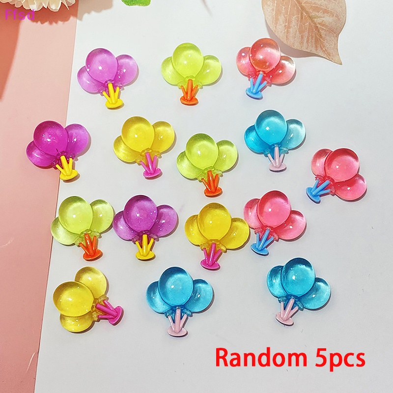 {Ffsd} Bộ 5 Miếng Dán Trang Trí Điện Thoại Hình Khinh Khí Cầu Kem Dạ Quang Dễ Thương