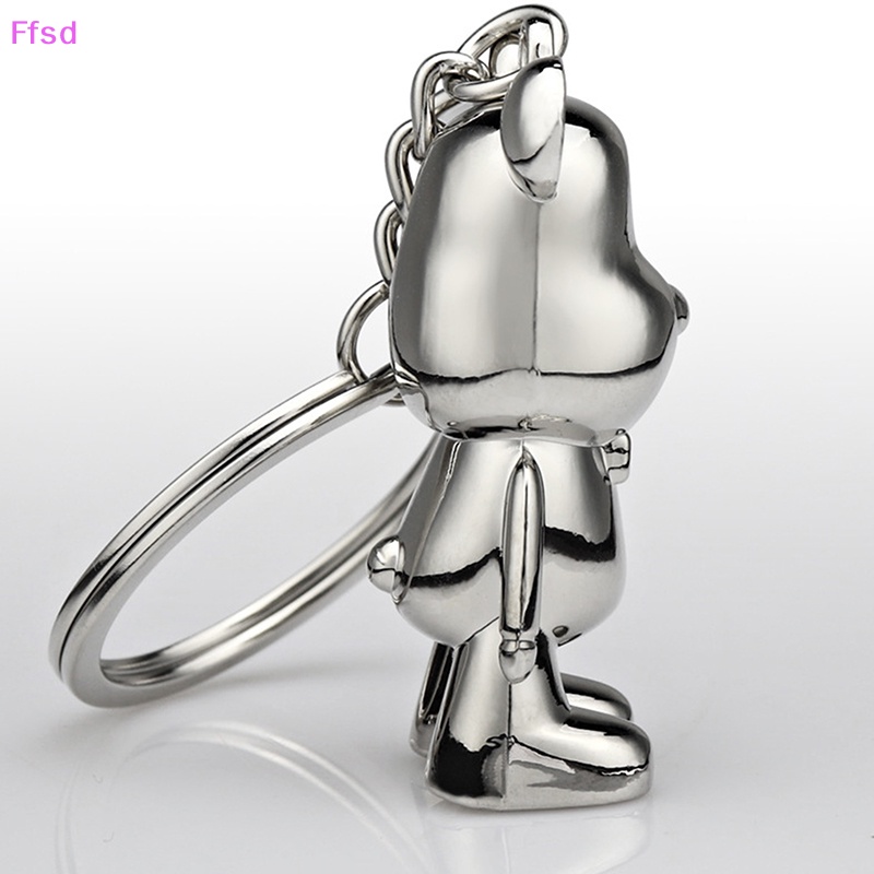 {Ffsd} Móc Khóa Xe Hơi / Túi Đựng Chìa Khóa Hình Gấu Hoạt Hình Bằng Kim Loại Sáng Tạo