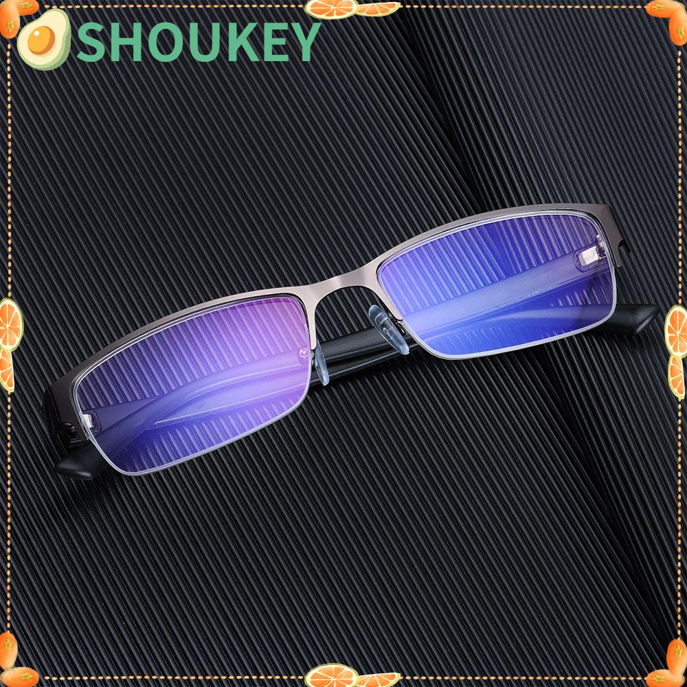 Kính Đọc Sách Nửa Gọng Đơn Giản Chống Ánh Sáng Xanh Phong Cách Vintage Thời Trang