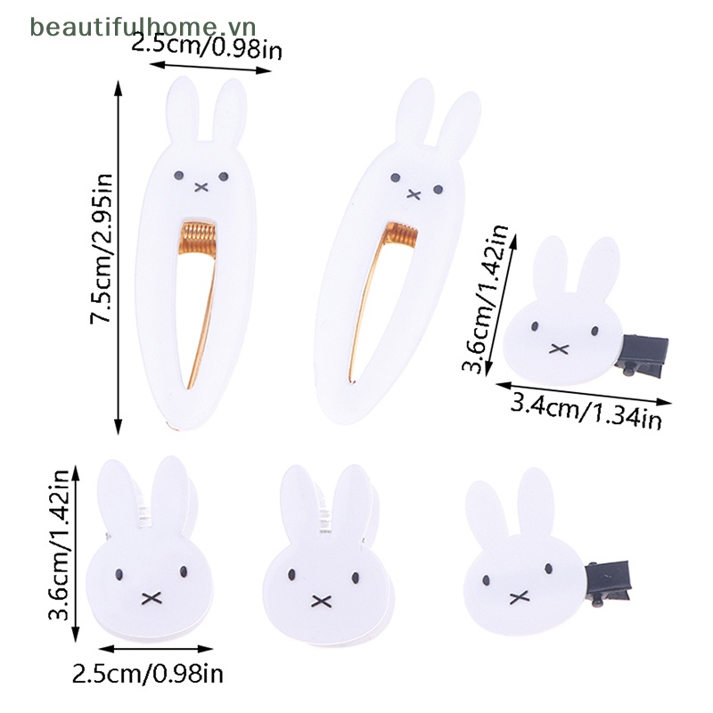 Bộ 2 Kẹp Tóc Hình Thỏ Trắng Dễ Thương Cho Bé Gái