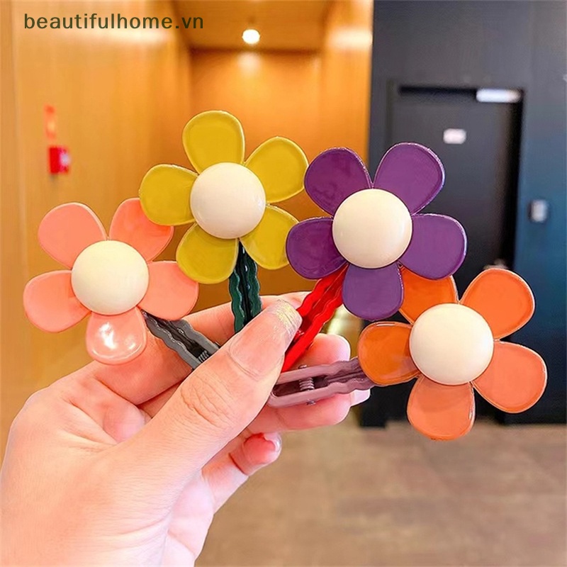 Kẹp Tóc Hình Hoa Nhiều Màu Sắc Ngọt Ngào Cho Nữ
