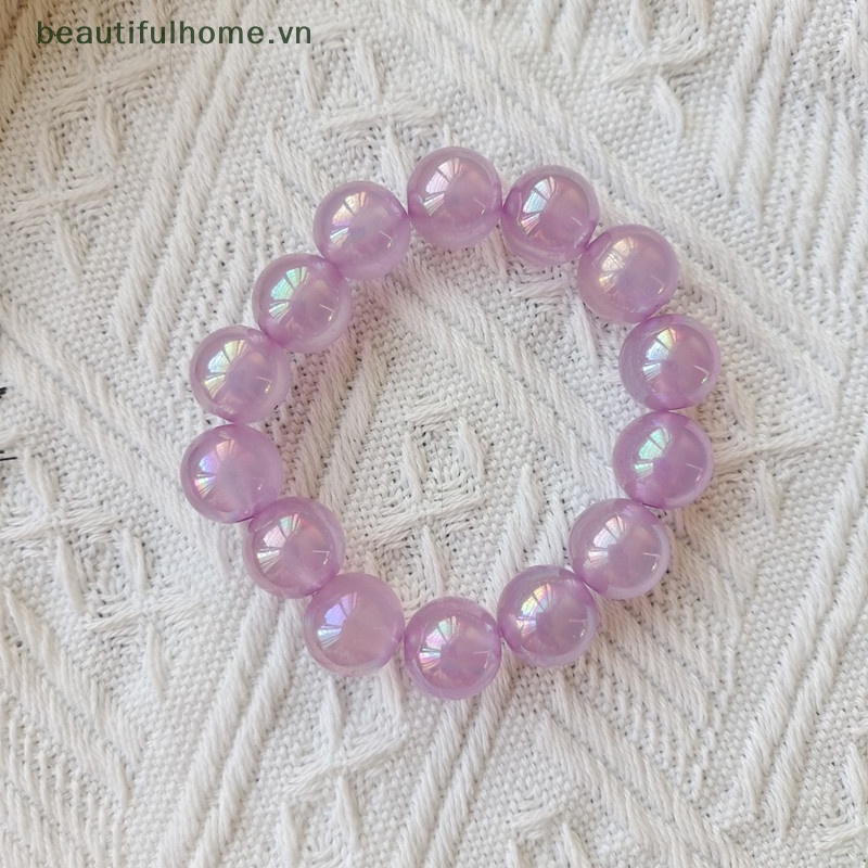 [beautifulhome] Vòng Tay Chuỗi Hạt Nhiều Màu Sắc Gradient Xanh Lam Hồng Thủ Công Làm Quà Tặng Cho Cặp Đôi [beauty