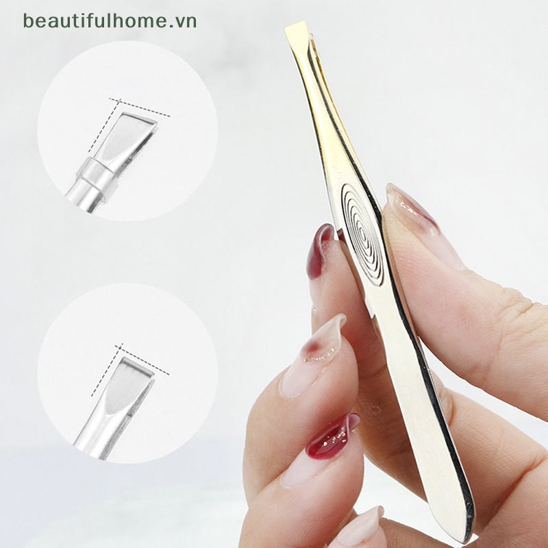 1 Nhíp Nhổ Lông Mày Đầu Dẹt Bằng Thép Không Gỉ