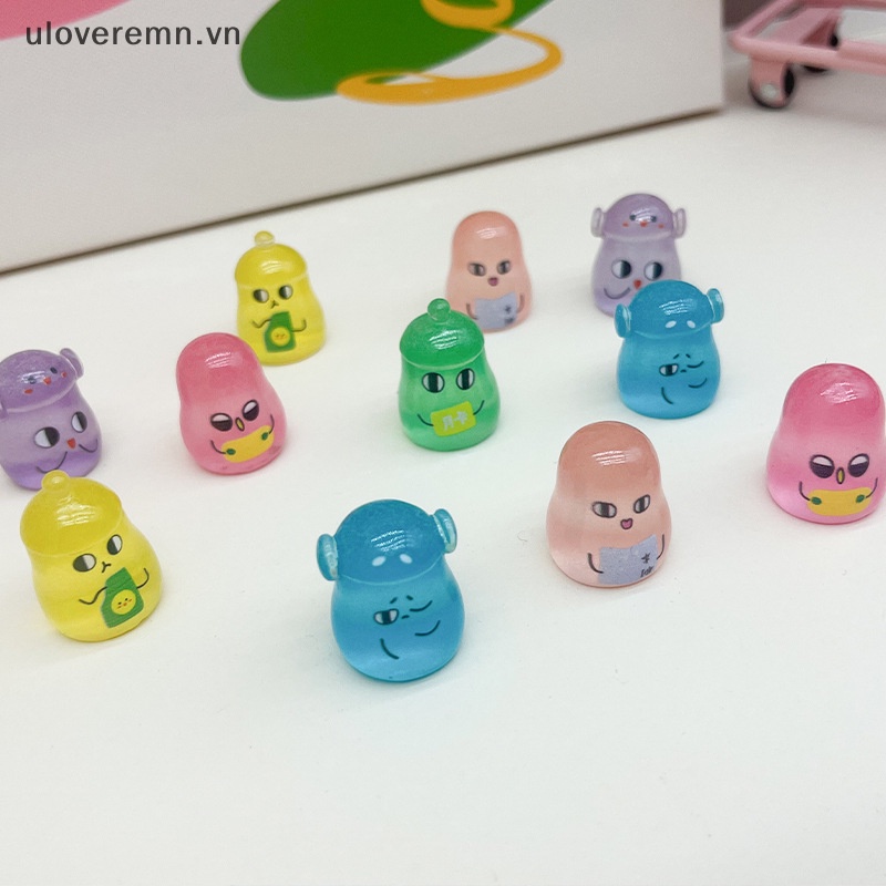 Set 2 Phụ Kiện Resin Họa Tiết Hoạt Hình Màu Dạ Quang DIY Trang Trí Nghệ Thuật Crafg