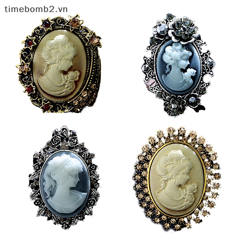 {Timebomb} Trâm Cài Áo Dập Nổi Hình Đầu Lâu Cổ Điển Thời Trang Cổ Điển Đính Đá Ngọc Trai Cho Tiệc Cưới