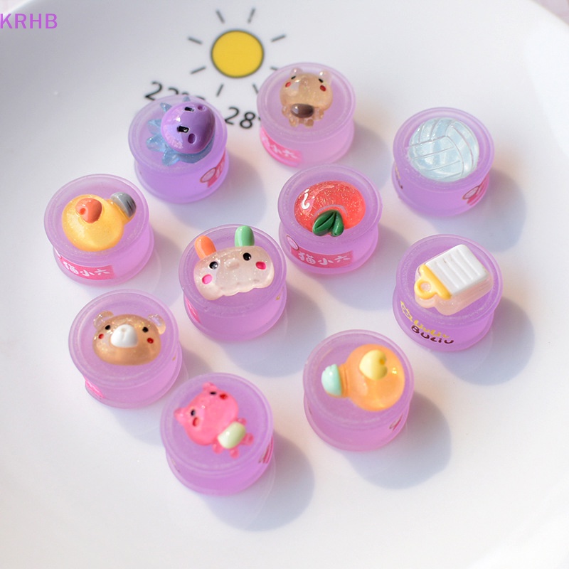 Set 10 Phụ Kiện Trang Sức Dạ Quang Trong Suốt Bằng Nhựa Resin Cho Điện Thoại Di Động Diy Mới