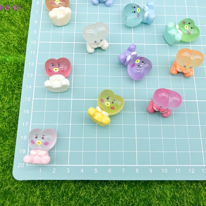 Set 2 Kẹp Tóc Hình Trái Tim Người Ngoài Hành Tinh Bằng Resin Phát Quang Dễ Thương DIY Mới