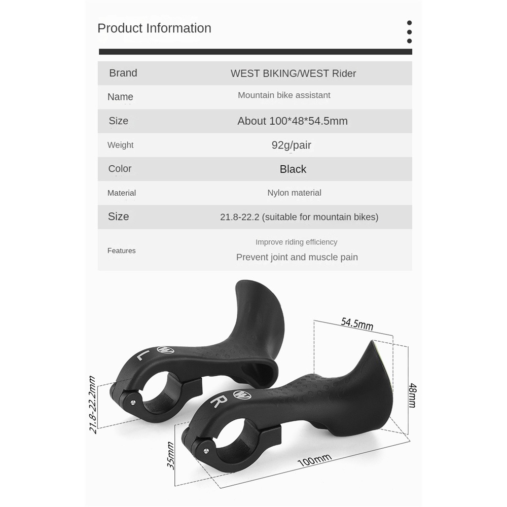 ⚡CÒN HÀNG⚡ Tay Cầm Phụ Cho Xe đạp West Biking Tay  I Xe đạp Leo Núi Tay  I Huỳnh Quang Sừng Bò Tay Cầm Phụ Sừng Cừu   Bị đi Xe đạp