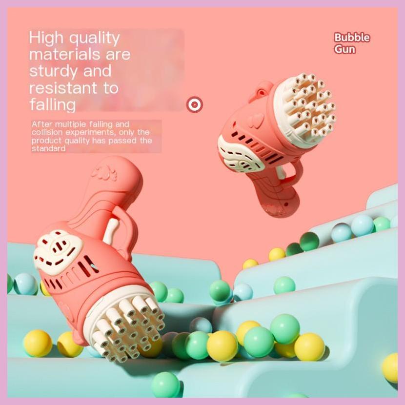 Máy Thổi Bong Bóng Dạng Lỏng 32 Lỗ Có Nút Nhấn