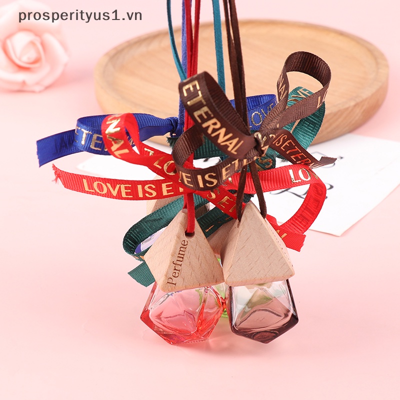 [prosperityus1] Chai Nước Hoa Thủy Tinh 8ml Nắp Tam Giác Màu Kim Cương Cho Xe Hơi