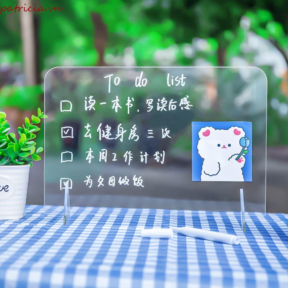 Bảng Trắng Kẹp Bàn Có Thể Xóa Được Trong Suốt Trang Trí Nhà Cửa / Văn Phòng / Trường Học
