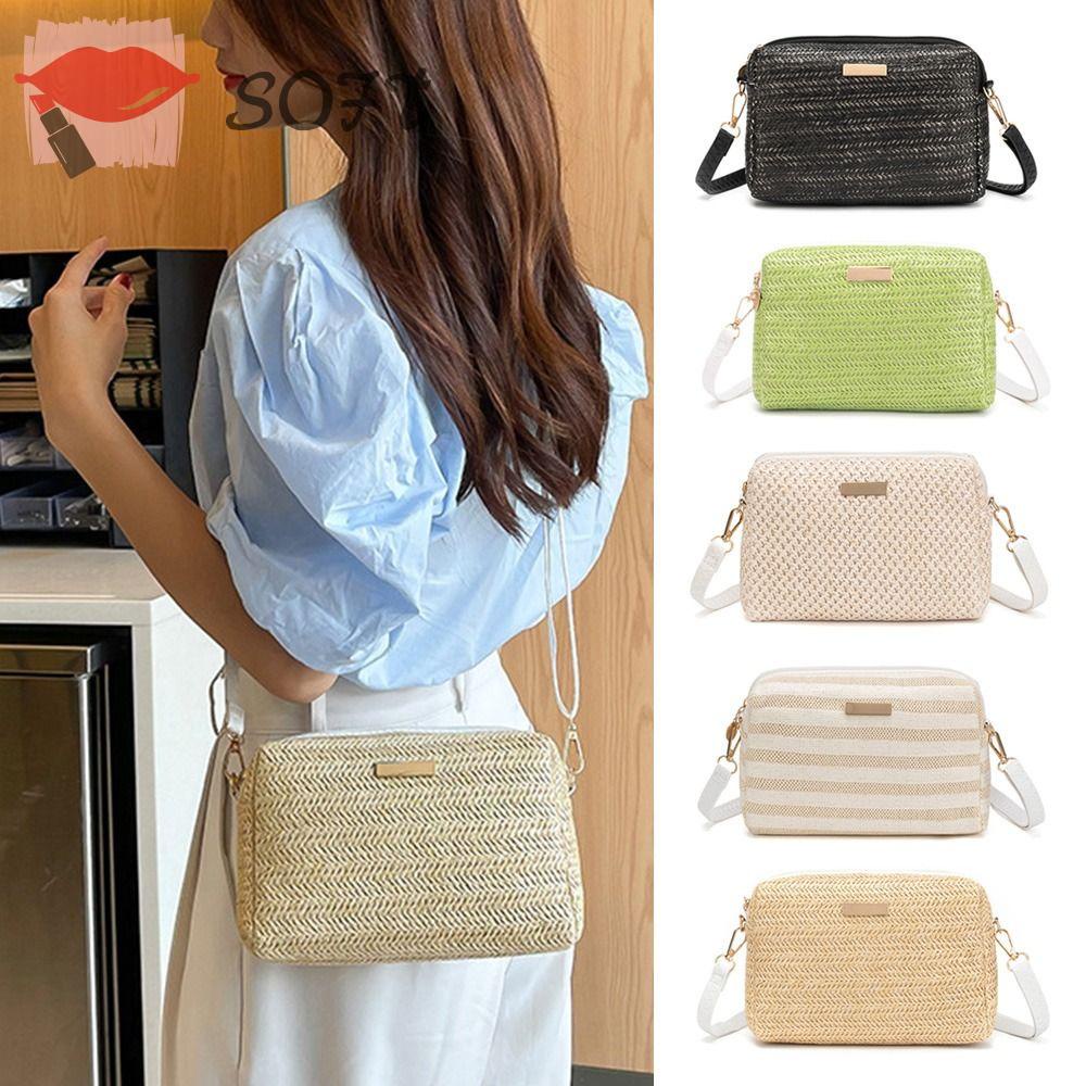 Túi Đeo Vai Đan Rơm Phong Cách Bohemia Cho Nữ