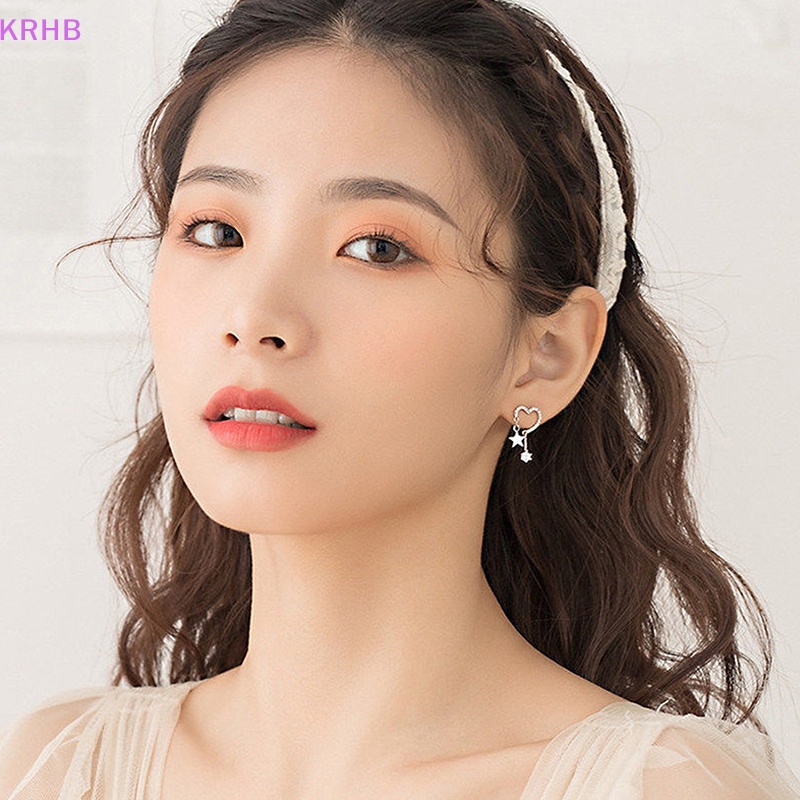 1 Đôi Khuyên Tai Hình Ngôi Sao / Trái Tim Phối Tua Rua Phong Cách Âu Mỹ Thời Trang Cho Nữ Mới