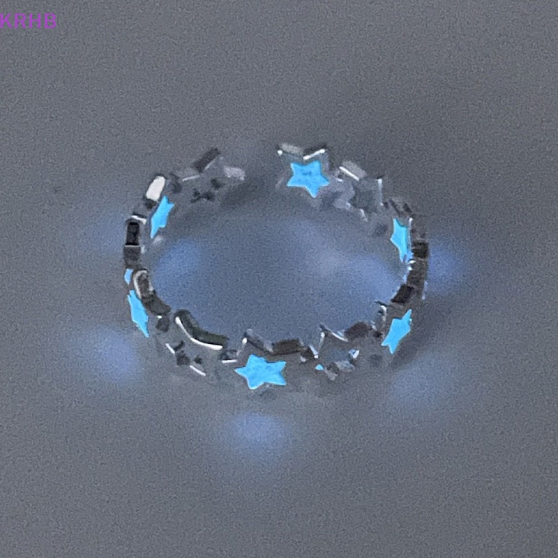 Nhẫn Hợp Kim Dạ Quang Hình Ngôi Sao Năm Cánh Phong Cách Âu Mỹ Cho Nữ Mới