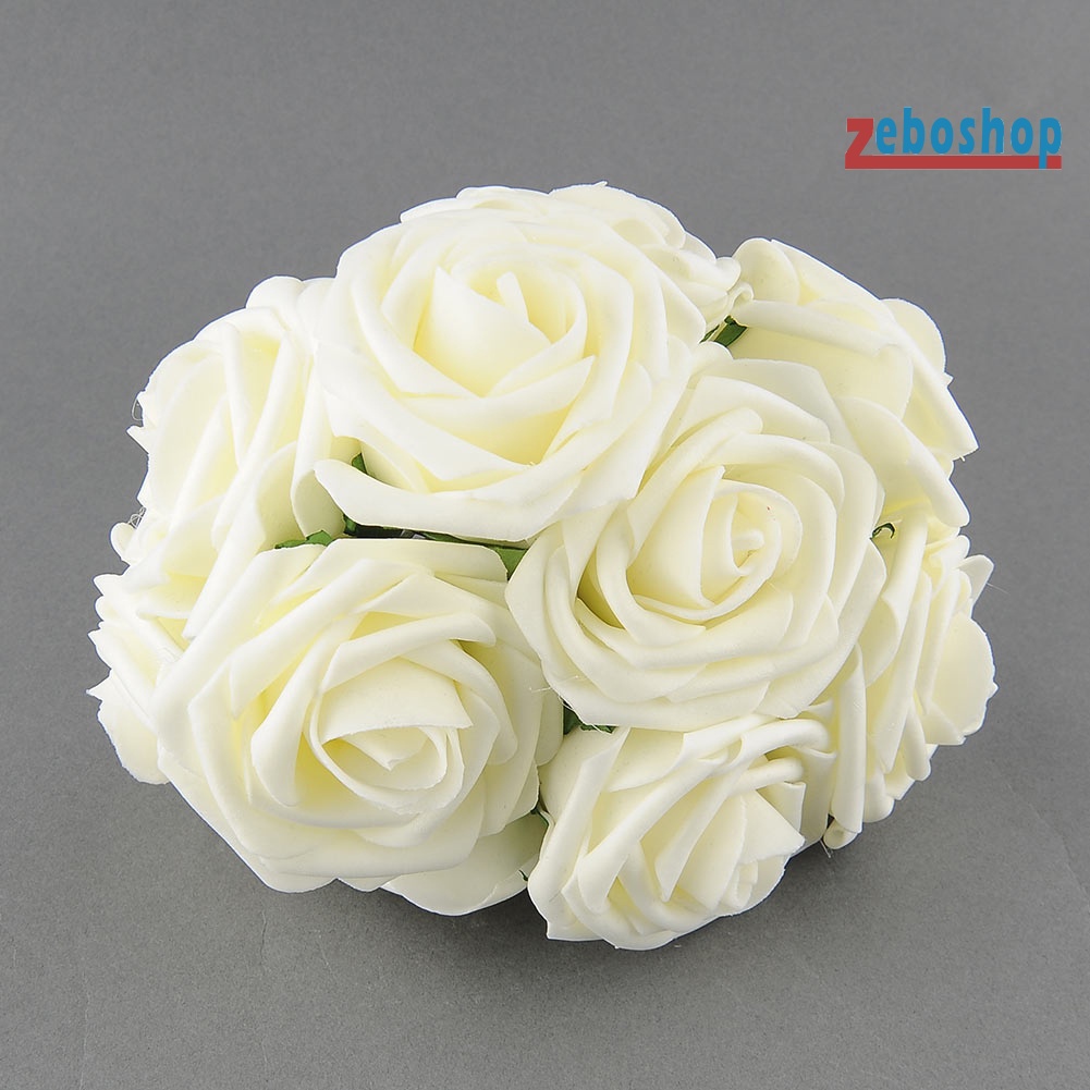Set 10 Bông Hoa Hồng PE Nhân Tạo DIY Trang Trí Nhà Ở / Tiệc Cưới