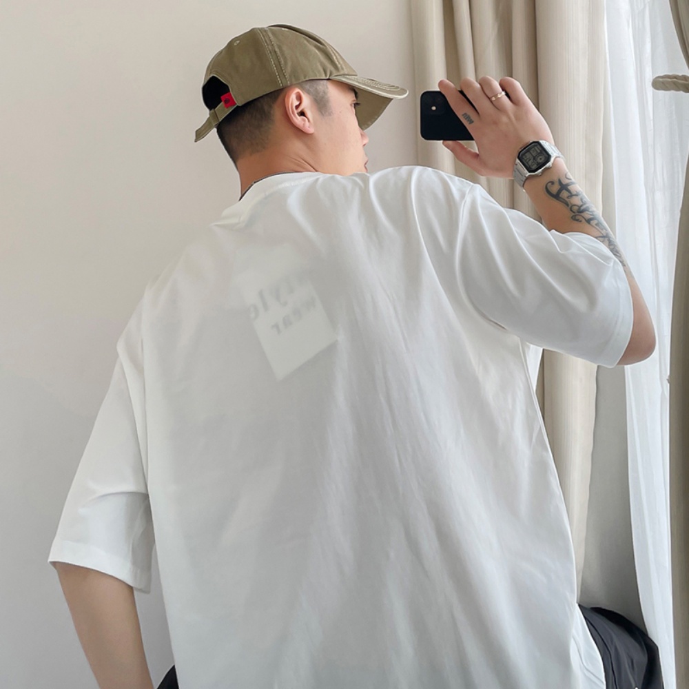 Áo Thun Tay Ngắn Dáng Rộng In Chữ Phong Cách Đường Phố Mỹ Cá Tính Cho Nam