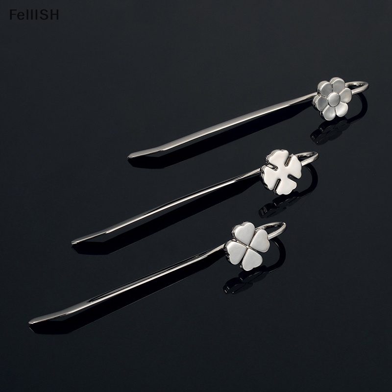 1 Thẻ Đánh Dấu Trang Sách Hình Cỏ Ba Lá Bằng Kim Loại 439br