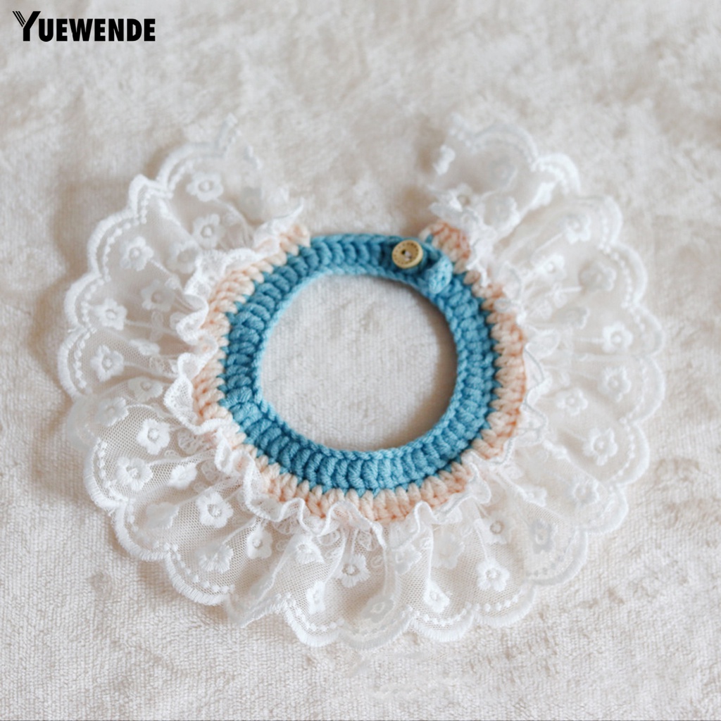 Yếm Đeo Cổ YQ.E Viền Ren Hoa Dễ Thương Chống Thất Lạc Cho Thú Cưng
