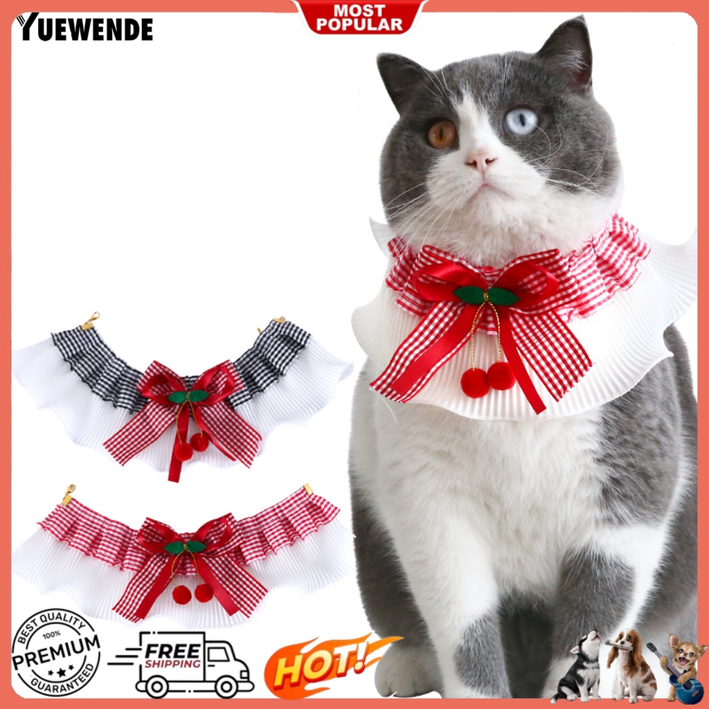 Vòng Đeo Cổ YQ.E Viền Ren Thắt Nơ Xinh Xắn Cho Thú Cưng