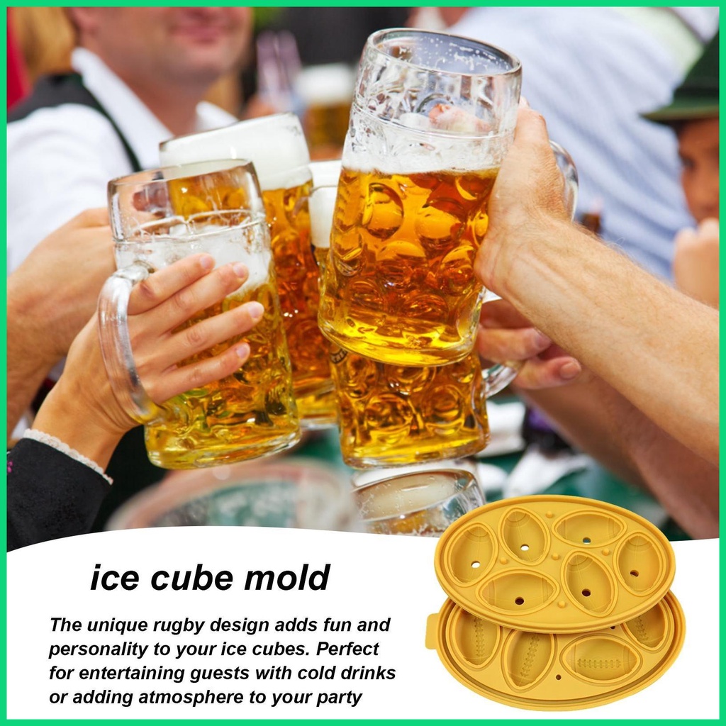 Khuôn Làm Đá 6 Ô Hình Oval Bằng Silicone Có Nắp Và Phễu Có Thể Tái Sử Dụng