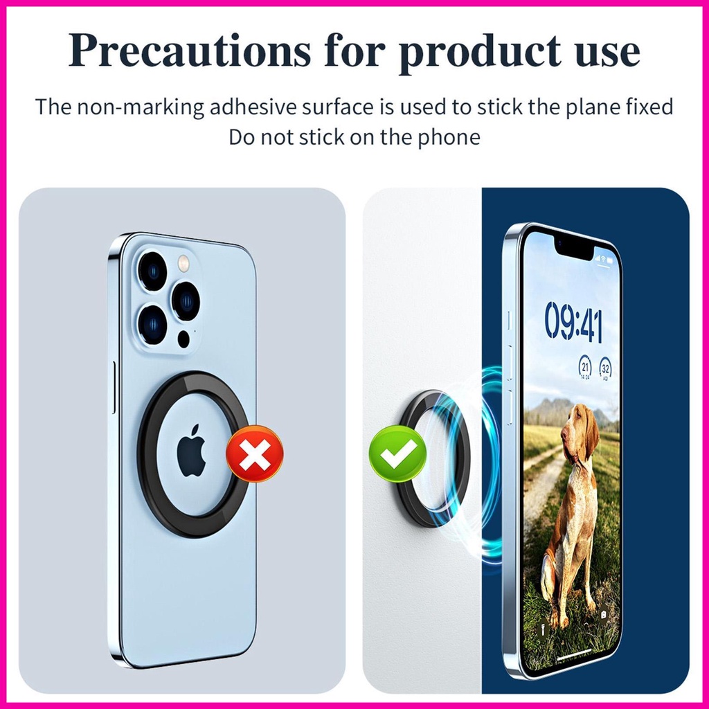 Giá Đỡ Điện Thoại Dạng Nhẫn Nam Châm Gắn Tường Cho iPhone 14 13 12 MagSafe