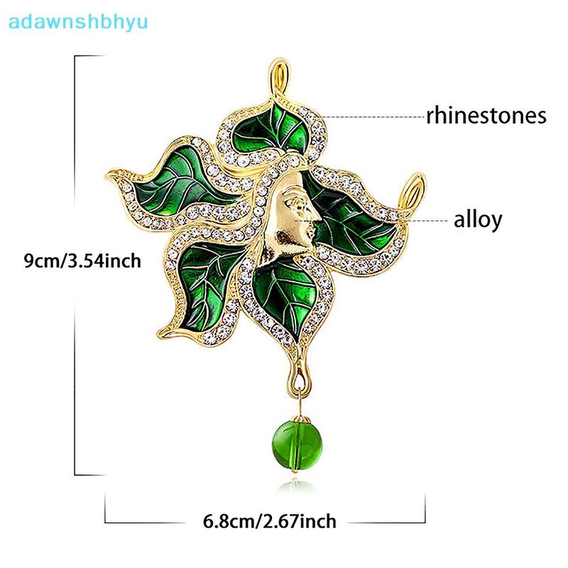 Ghim Cài Áo Hình Chiếc Lá Đính Đá Phong Cách Vintage Thời Trang Cho Nam Nữ