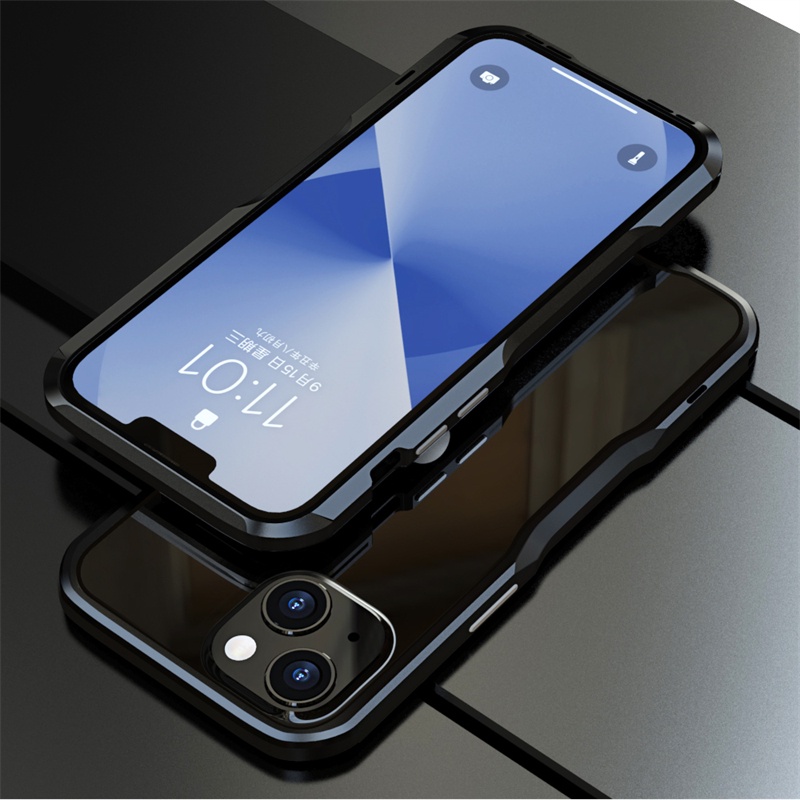 Ốp Điện Thoại Viền Kim Loại Cho iPhone 14 13 12 11 Pro max Mini 14Plus