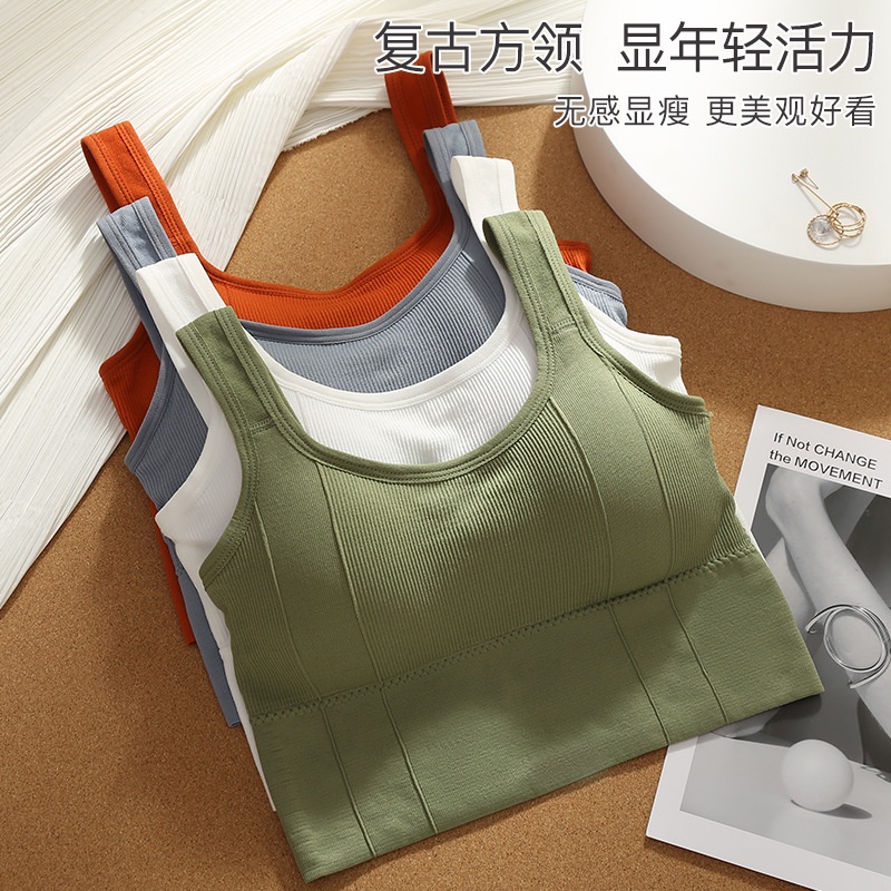 Áo Ngực Bra Len Tăm Thân Dài, Bra Tập Gym Thể Thao Phong Cách Hàn Kết Hợp Với Vest Khoác Ngoài Sang Chảnh lzf0627