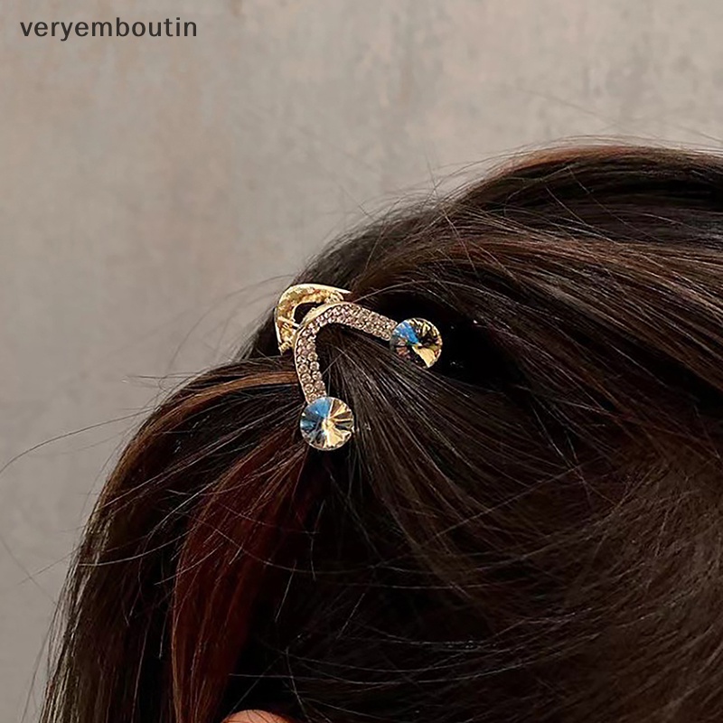 Kẹp Tóc Kim Loại Hình Chữ V Đính Ngọc Trai Giả Xinh Xắn