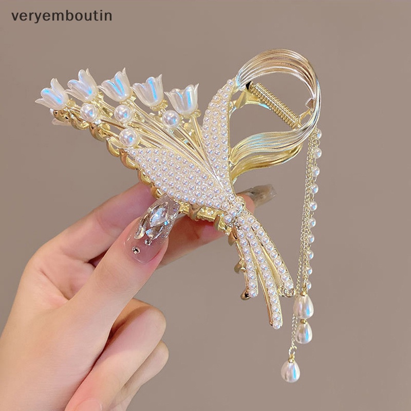 Kẹp Tóc Tua Rua Hình Hoa Đính Ngọc Trai Thời Trang Cho Nữ