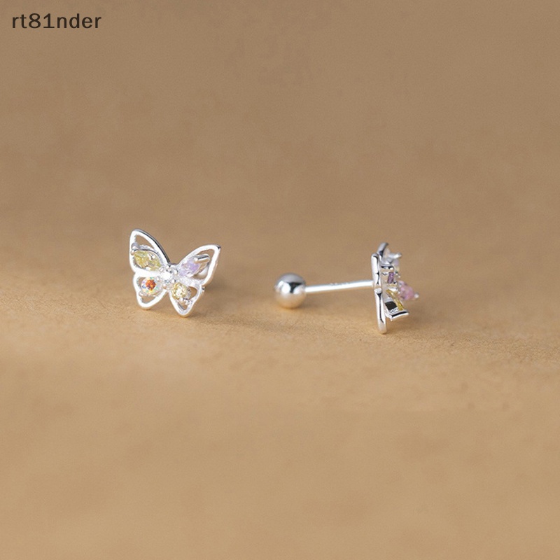 Rt 1 Đôi Bông Tai Hình Bướm Đính Kim Cương Màu Sắc Dành Cho Nữ