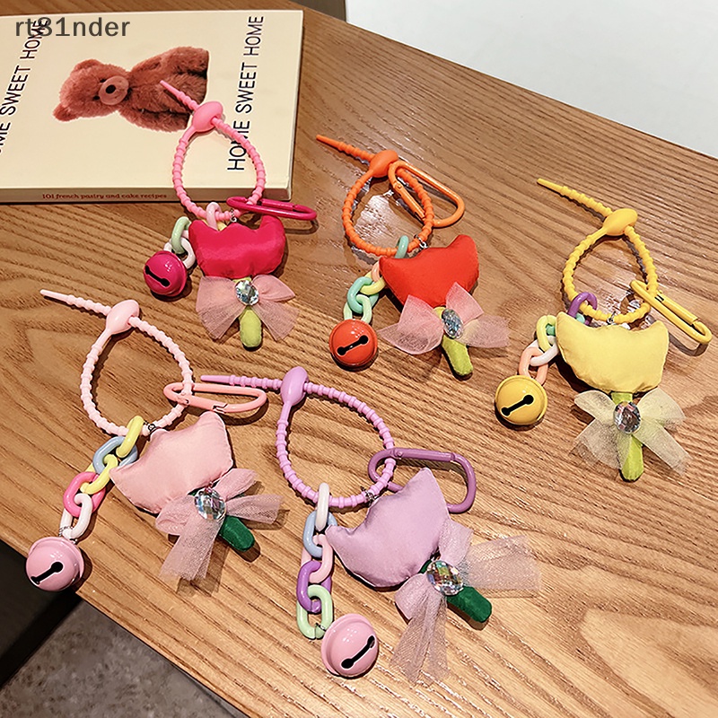 Rt Móc Khóa Điện Thoại Cặp Đôi Hình Hoa Tulip Bằng Vải Dễ Thương Dùng Làm Quà Tặng