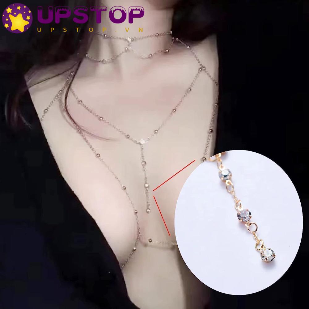 Dây Xích Đeo Ngực + Bikini Nhiều Lớp Bằng Kim Loại Gợi Cảm Cho Nữ