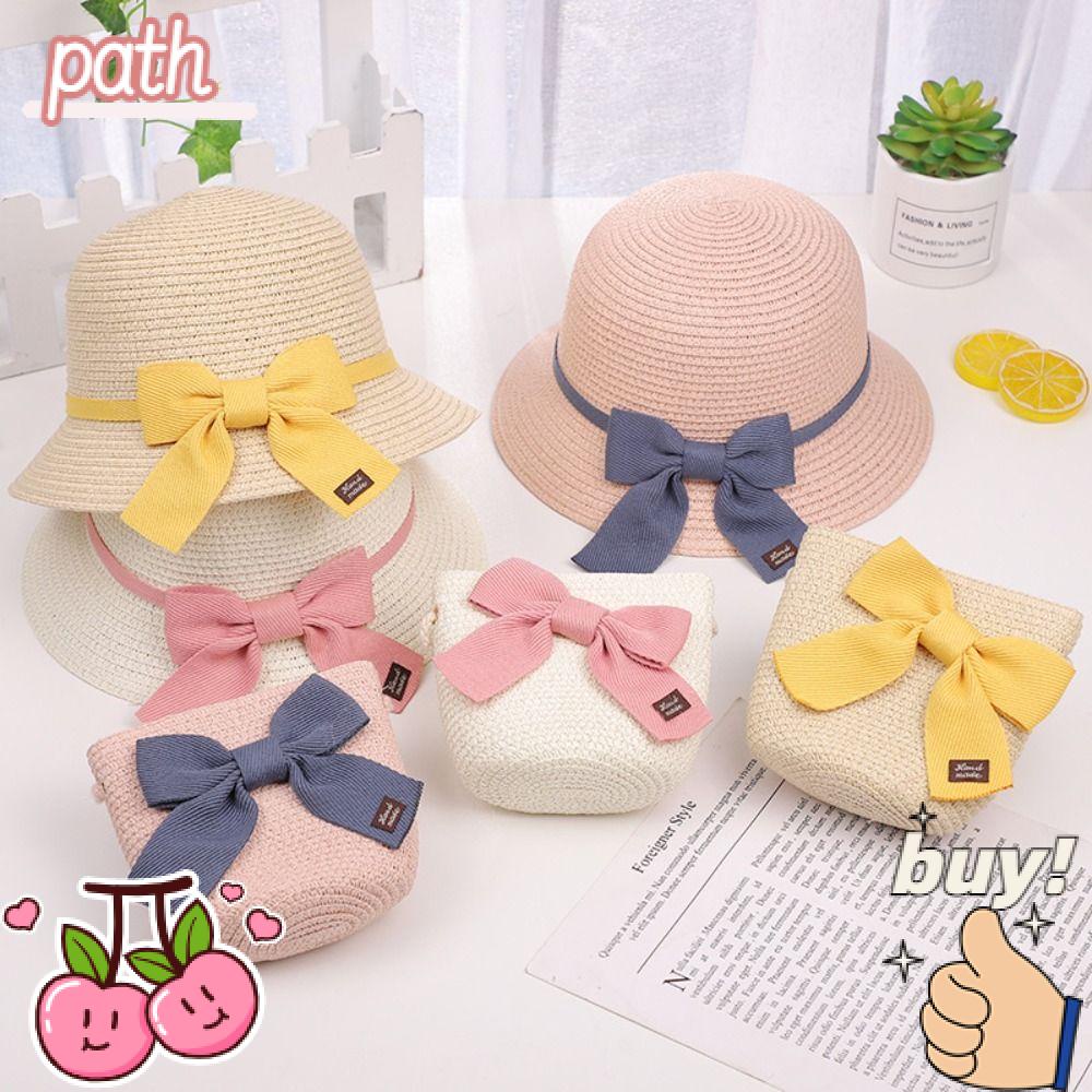 Set Túi cói + Mũ Rơm + Túi cói Chống Nắng Thời Trang Du Lịch Cho Bé 2-6 Tuổi