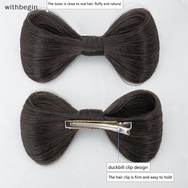 Set 1 / 2 Kẹp Tóc Giả Thắt Nơ Phong Cách Cổ Điển Thời Trang Sáng Tạo Dành Cho Nữ