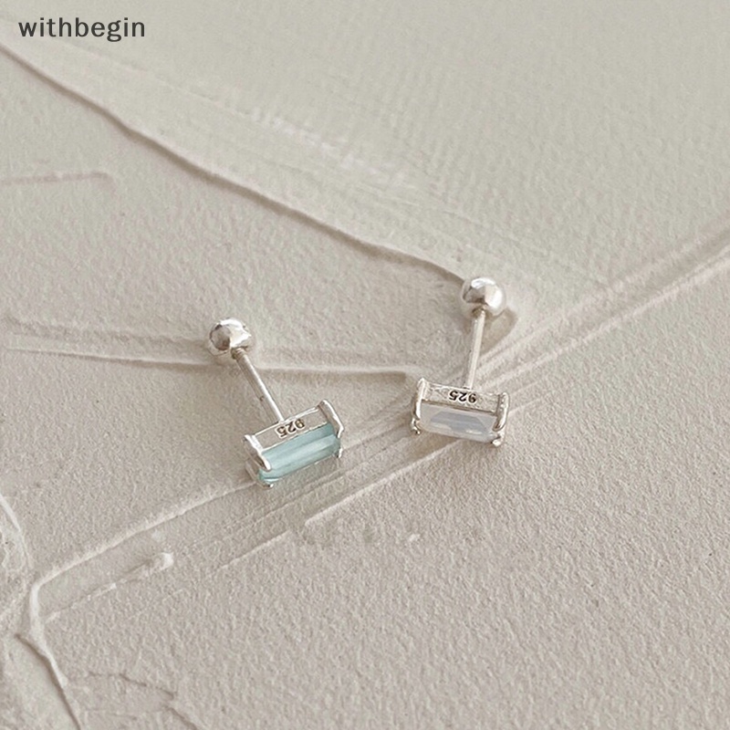 1 Đôi Bông Tai Bạc S925 Đính Đá Zircon Dạng Xoắn Ốc Dành Cho Nữ