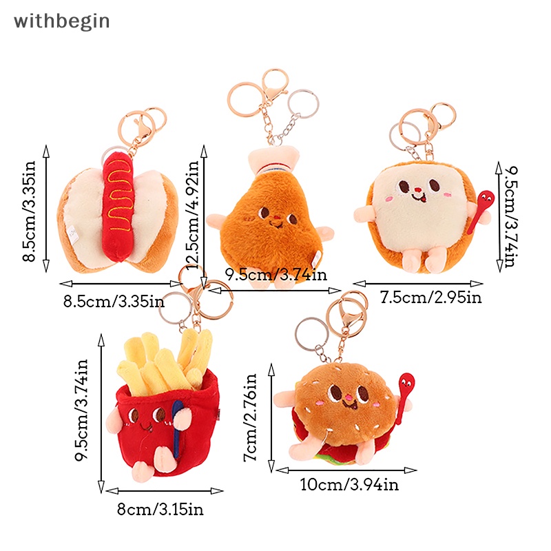 1 Móc Khóa Hình Thức Ăn Nhồi Bông Ngộ Nghĩnh