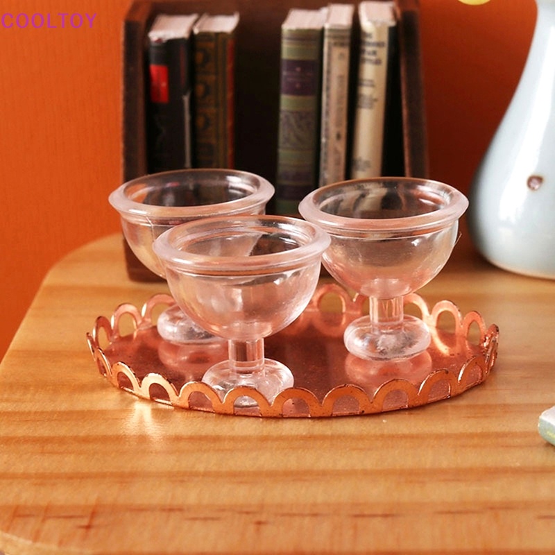 Set 4 Ly Nước Bán Trong Suốt Dùng Để Trang Trí Nhà Búp Bê 1: 12