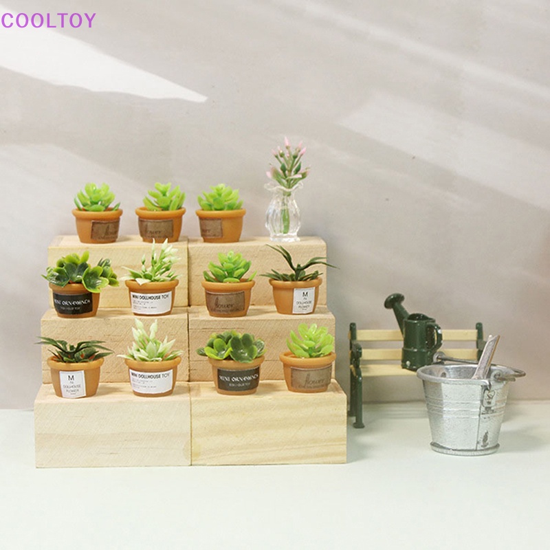 Set 4 Mô Hình Chậu Cây Mini Tỉ Lệ 1: 12 Dùng Để Trang Trí Nhà Búp Bê