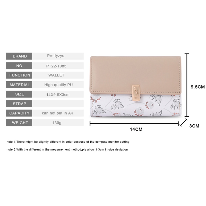 Ví Nữ Cỡ Vừa Hoạ Tiết Hoa Xinh Xắn