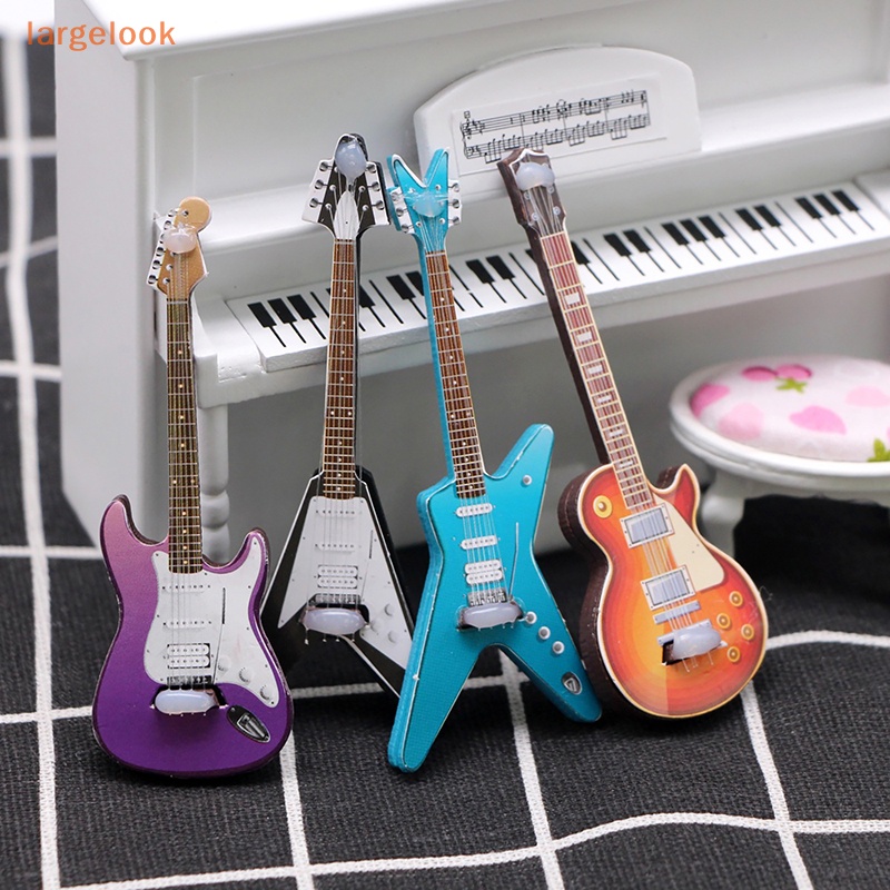 [Lớnlook] Đàn Guitar Điện Mini Trang Trí Nhà Búp Bê