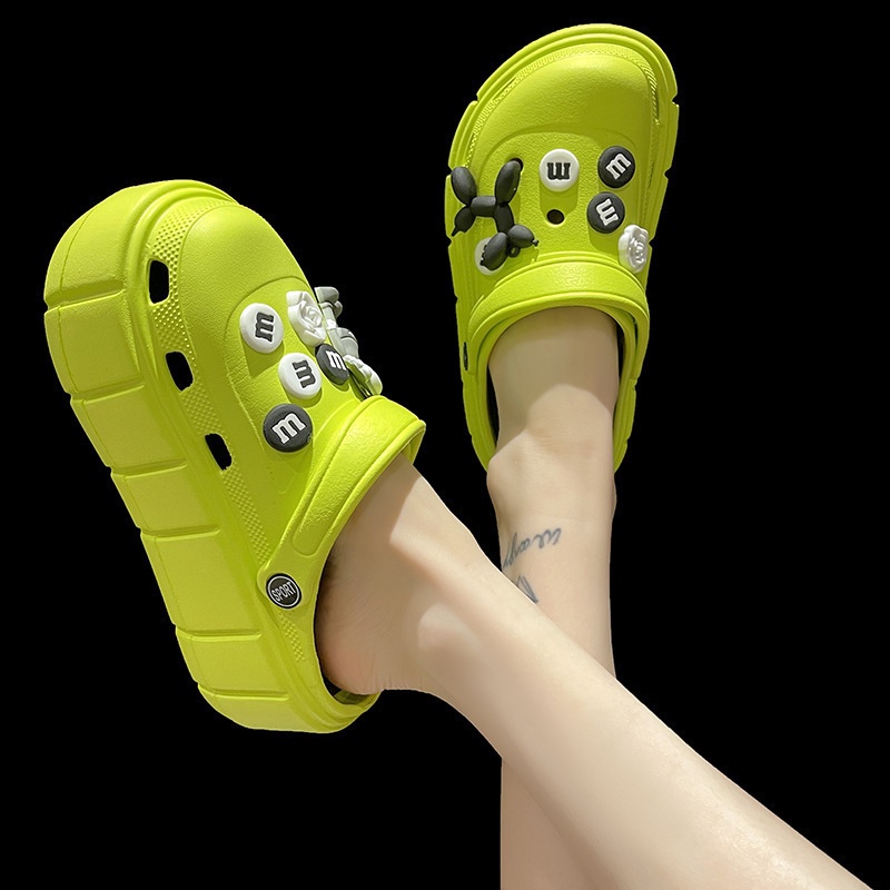 Dép Sandal Đế Xuồng Họa Tiết Hoạt Hình Dễ Thương Cho Nữ