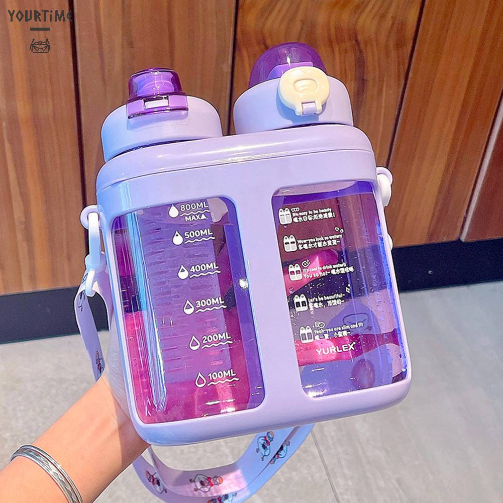 Bình Nước 1600ml Có Dây Đeo Vai Dễ Thương