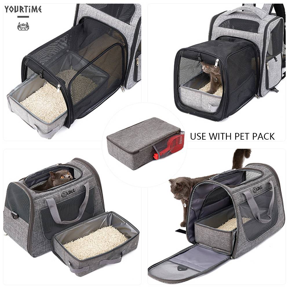 Hộp Đi Vệ Sinh Di Động Hình Chữ Nhật Có Thể Gập Lại Kèm Xẻng Cho Mèo