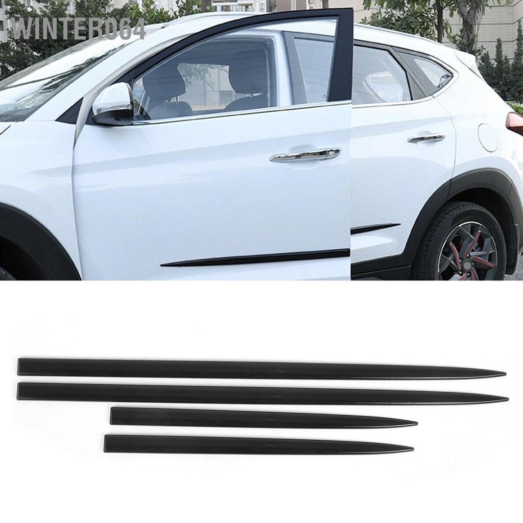 Winter064 4 CÁI Body Side Trim Waterproof Bright Black Universal Door Protector Tự động sửa đổi