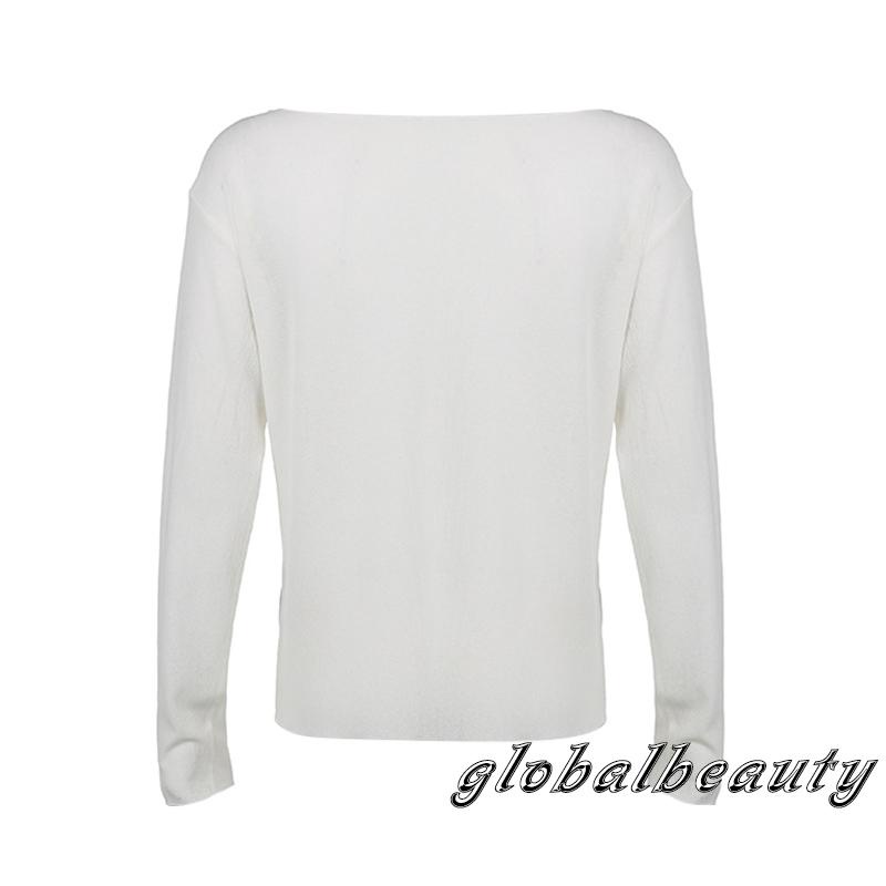 Áo Dệt Kim Mỏng Nhẹ Tay Dài Dáng Rộng In Họa Tiết Chân Dung Đơn Giản Dành Cho Nữ