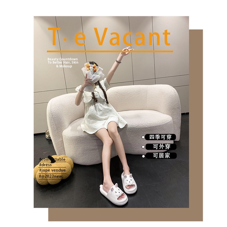 Dép Đi Trong Nhà Bằng eva Đế Mềm Họa Tiết Thỏ Hoạt Hình Thời Trang Mùa Hè 2023 Dành Cho Bé Trai Gái