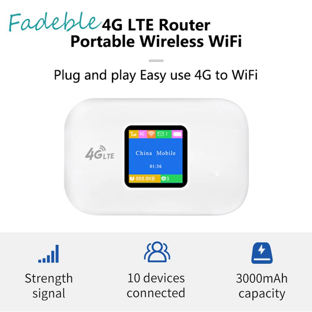 Bộ Phát Sóng 4G Hotspot 3000mAh 150Mbps Mini Màn Hình Màu Dùng Trong Nhà / Ngoài Trời