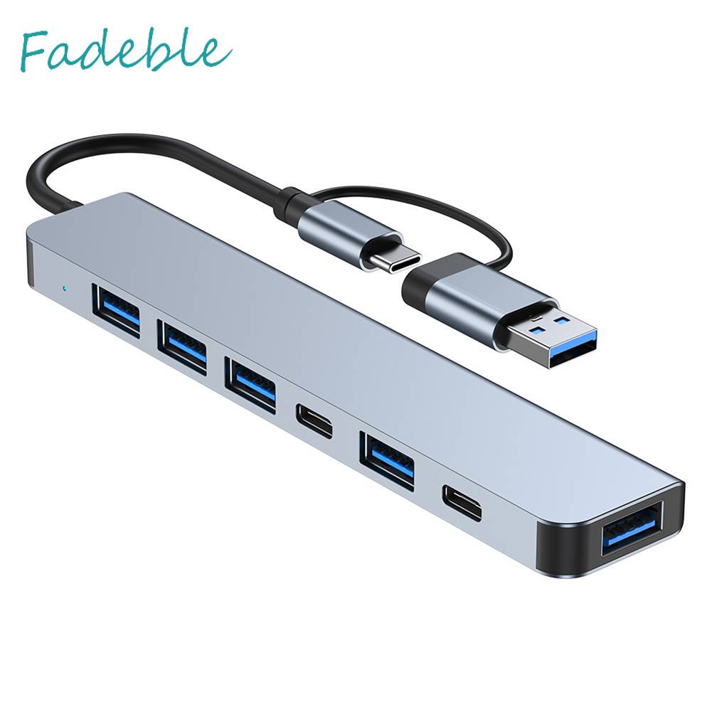 Bộ Chia 7 Trong 1 USB Sang USB3.0 2.0 5W Type C
