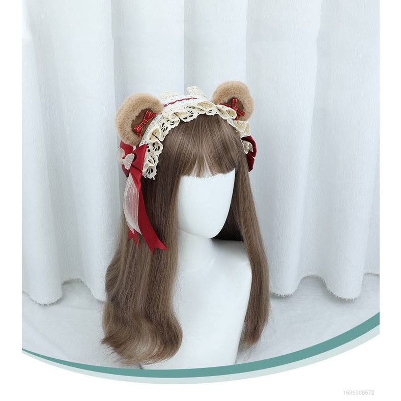 Băng Đô Tai Gấu Bông Phong Cách Lolita Đáng Yêu Cho Nữ